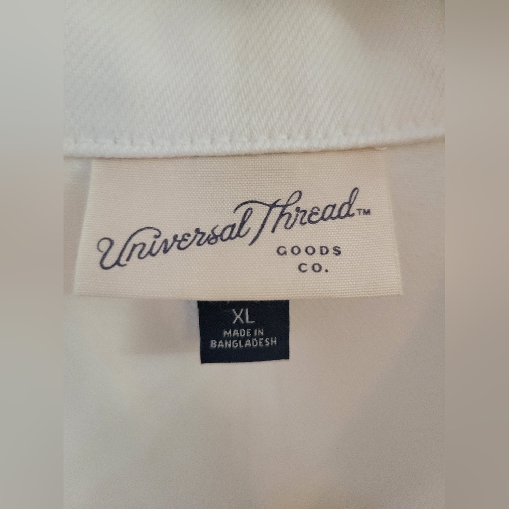 NWT Universal Thread White Denim Short Sleeve Drop Waist Mini Dress Size XL - Picture 6 of 16